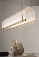 Round Arched Curated Optical Acrylic Chandelier – macro detail view