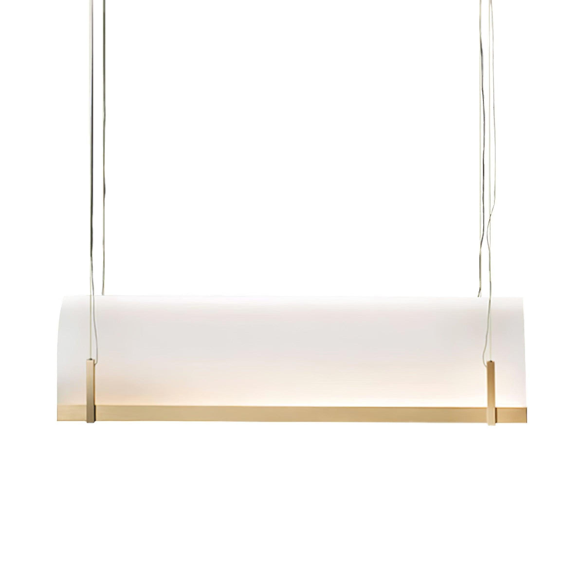 Round Arched Curated Optical Acrylic Chandelier – illuminated warm ambiance setting