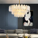 Round Cloud Glass Curated Mouth-Blown Frosted Gl – spatial dining room perspective