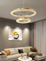 Round Ring Crystal Chandeliers Curated K9 Bohemi – side angled contour profile
