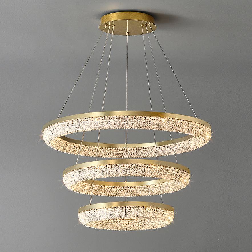 Round Ring Crystal Chandeliers Curated K9 Bohemi – dimensional scale reference #1