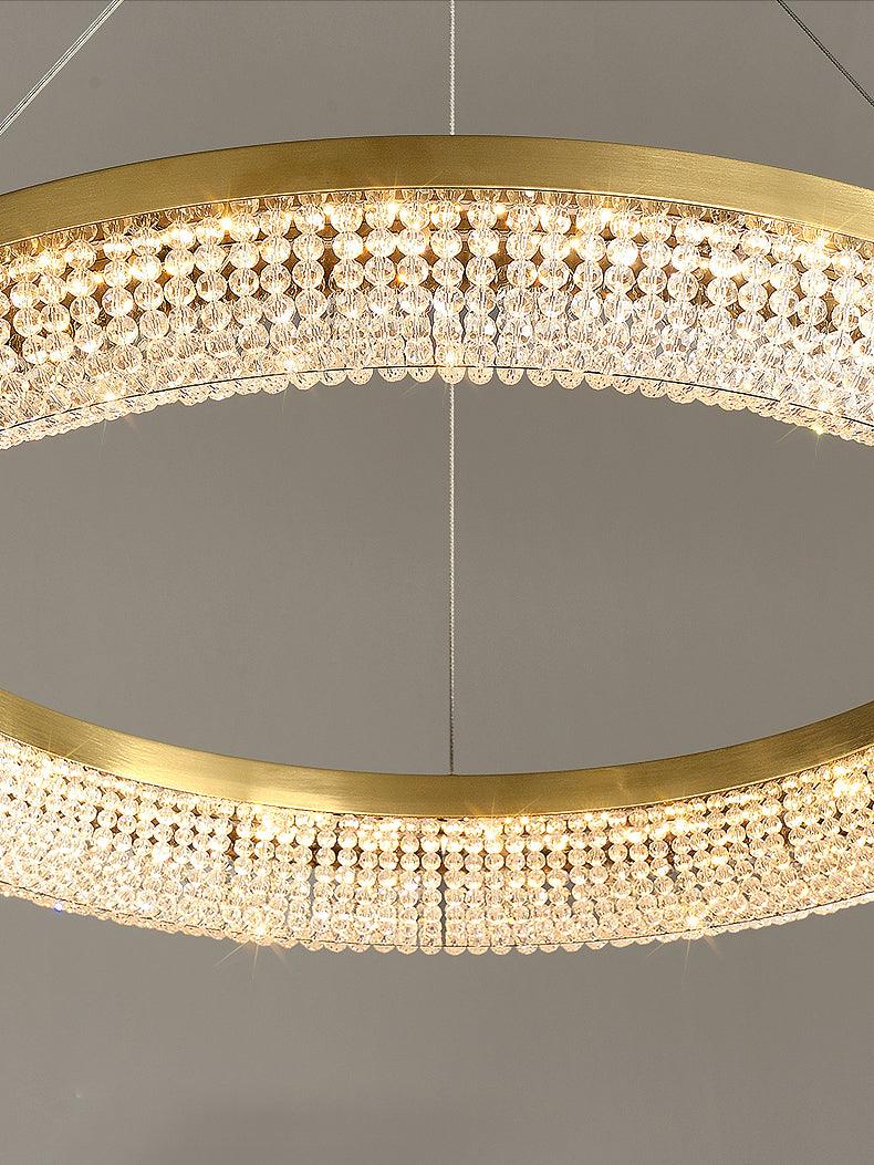 Round Ring Crystal Chandeliers Curated K9 Bohemi – macro detail view #1