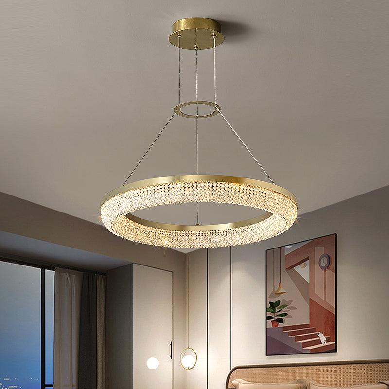 K9 Bohemian Crystal craftsmanship detail on Round Ring Crystal Chandeliers Curated K9 Bohemi