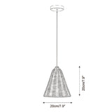 Rovena Curated Woven Rattan Pendant Light – macro detail view