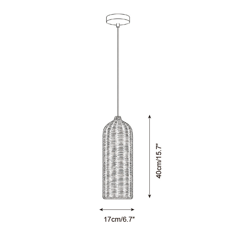 Rovena Curated Woven Rattan Pendant Light – illuminated warm ambiance setting