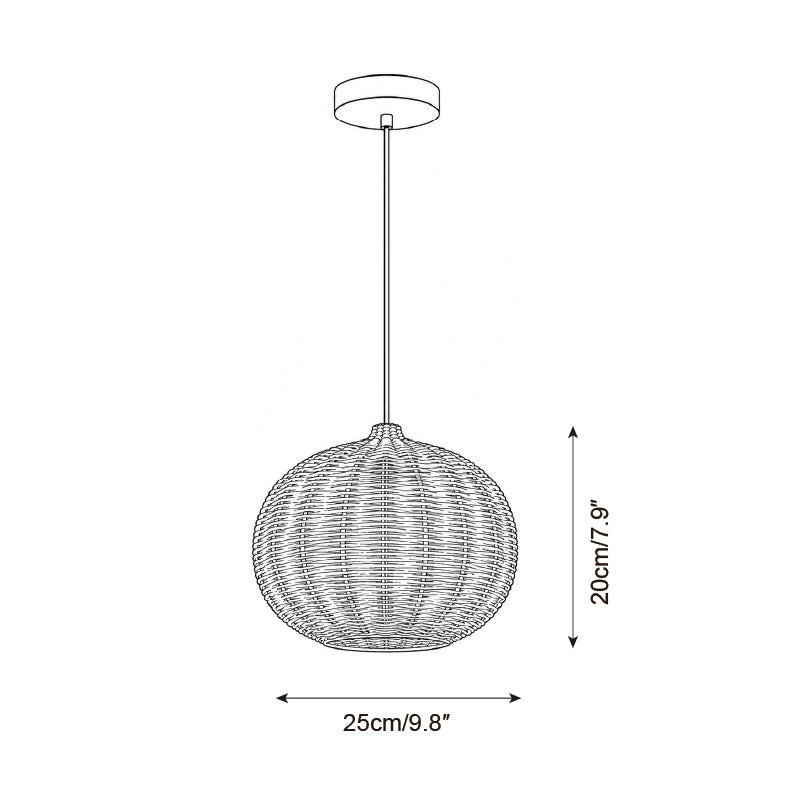 Rovena Curated Woven Rattan Pendant Light – architectural ceiling profile