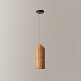 Rovena Curated Woven Rattan Pendant Light – architectural ceiling profile #1