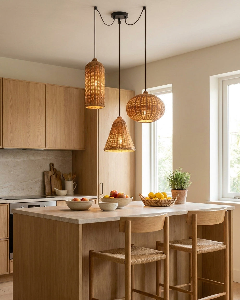 Rovena Curated Woven Rattan Pendant Light