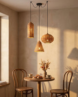 Rovena Curated Woven Rattan Pendant Light – unlit natural material contrast
