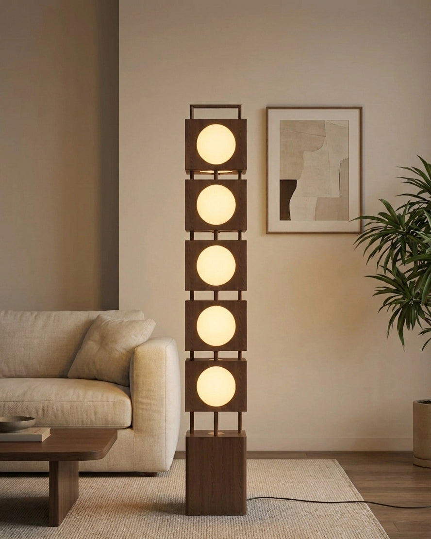 Rowen Floor Curated Iron & Glass Floor Lamp – macro detail view #1
