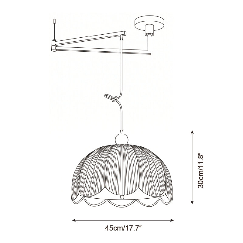Ruffle Swing Arm Curated Finished Iron Pendant L