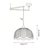 Ruffle Swing Arm Curated Finished Iron Pendant L – macro detail view