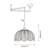 Ruffle Swing Arm Curated Finished Iron Pendant L – illuminated warm ambiance setting