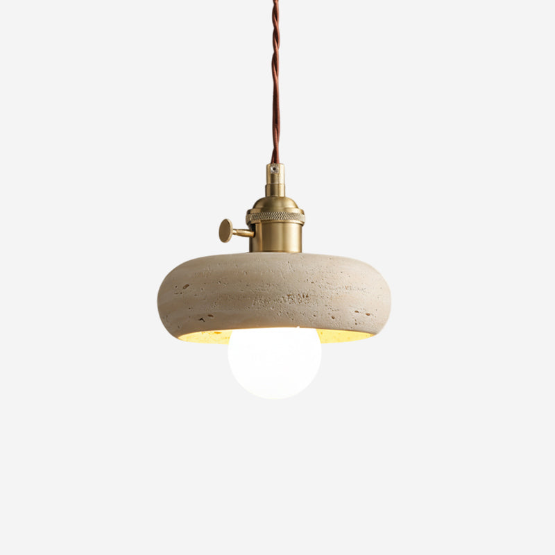 Sable Loop Curated Yellow Travertine Pendant Lig – Yellow Travertine Pendant Light