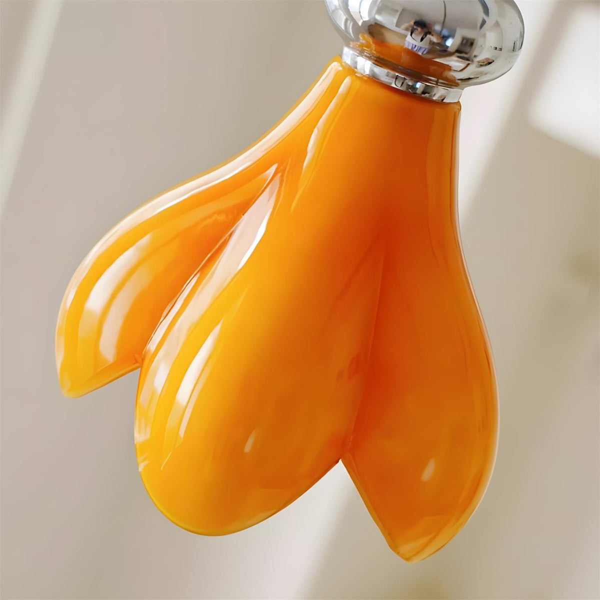 Saffron Curated Mouth-Blown Frosted Glass Pendan – unlit natural material contrast