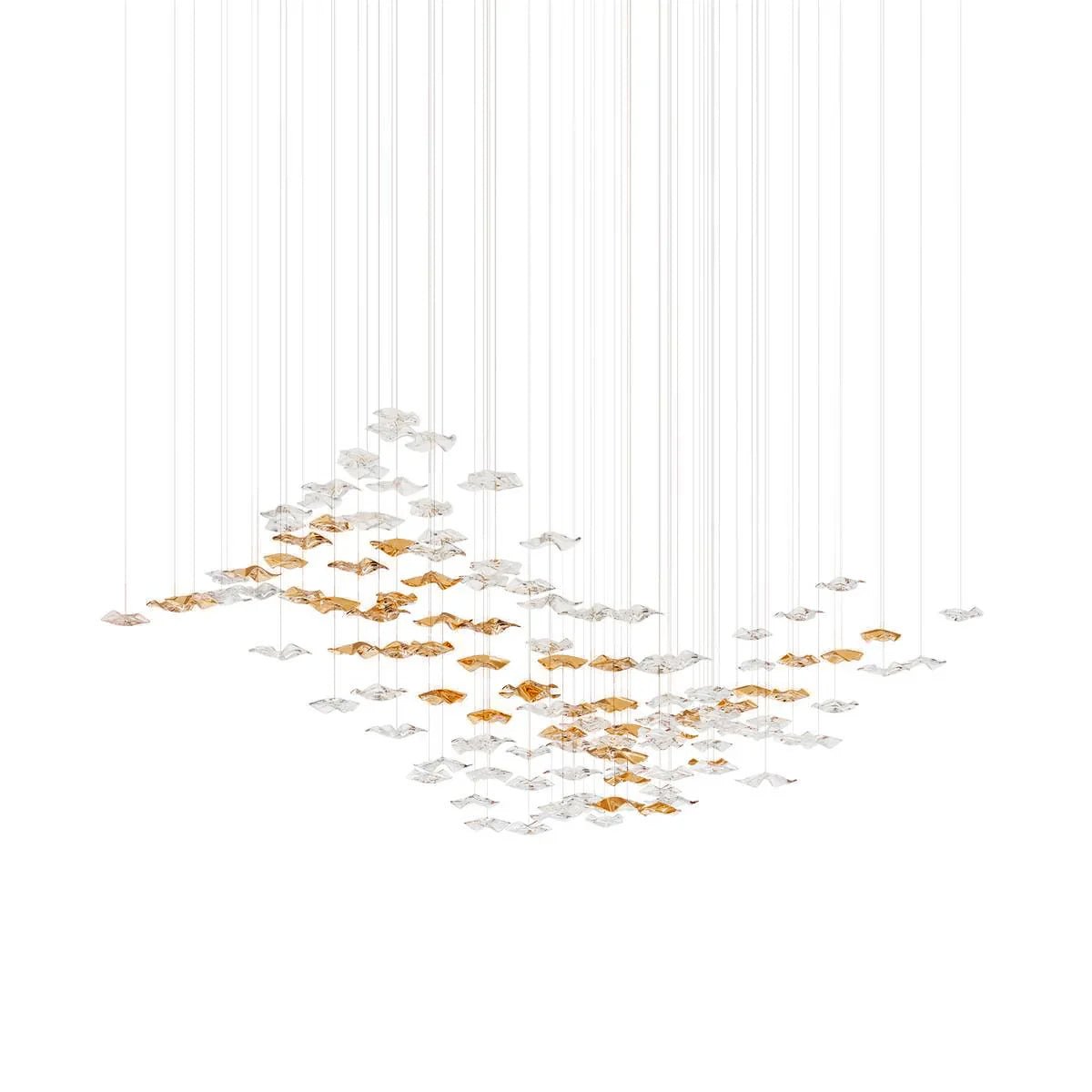 Tidal Art Glass Chandelier – Ambient Illumination in Luxury Interior Setting View 16