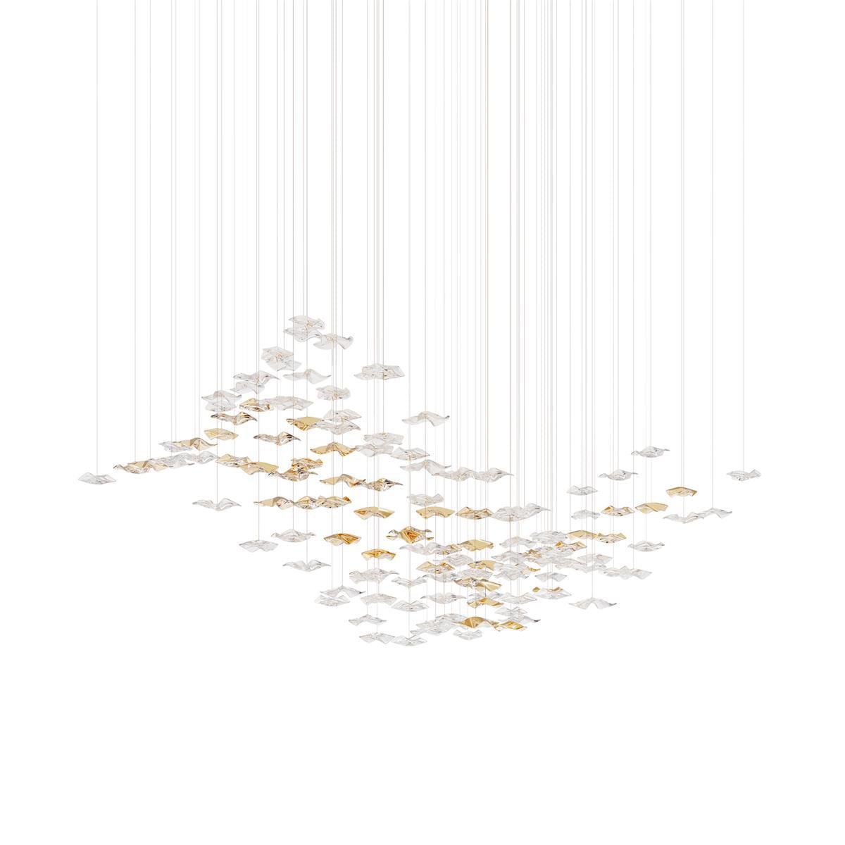 Tidal Art Glass Chandelier – Ambient Illumination in Luxury Interior Setting View 17