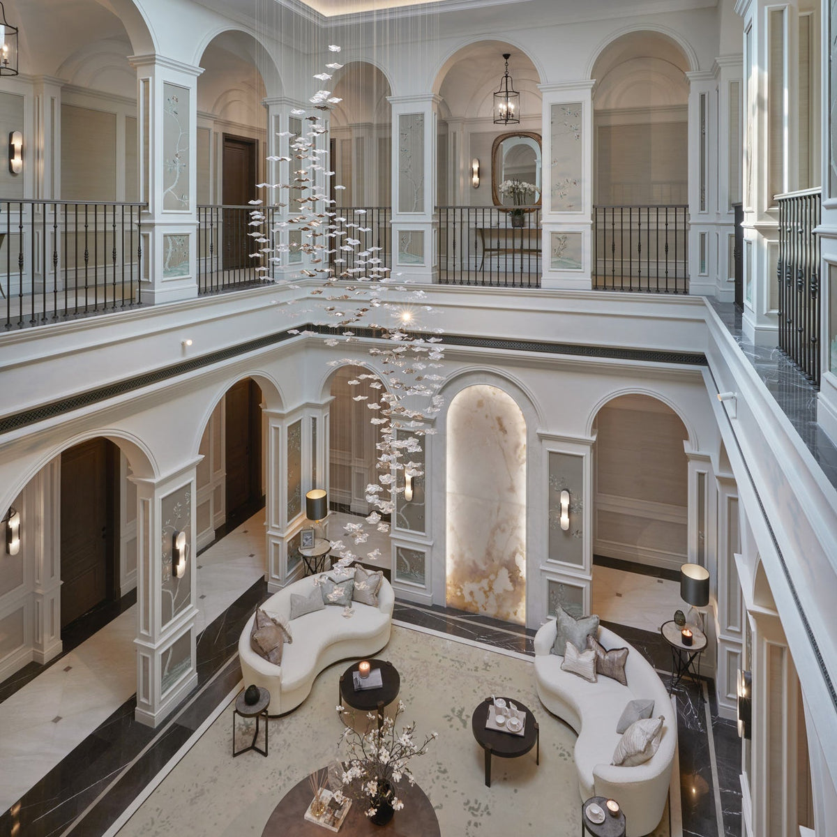 Tidal Art Glass Chandelier – Ambient Illumination in Luxury Interior Setting View 8