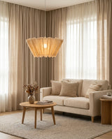 Scallora Curated Iron & Glass Pendant Light – full fixture elevation view