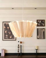 Scallora Curated Iron & Glass Pendant Light – side angled contour profile