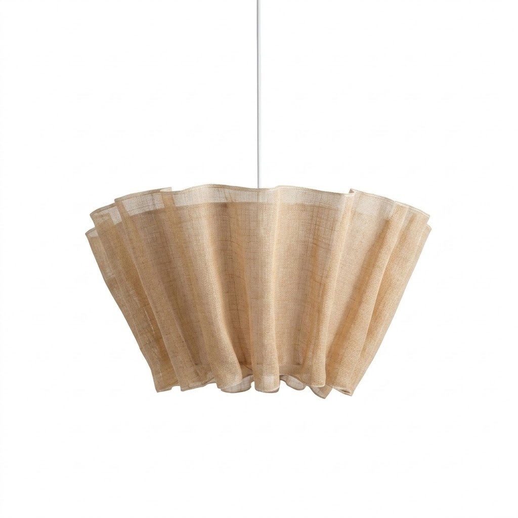 Scallora Curated Iron & Glass Pendant Light – illuminated warm ambiance setting #1