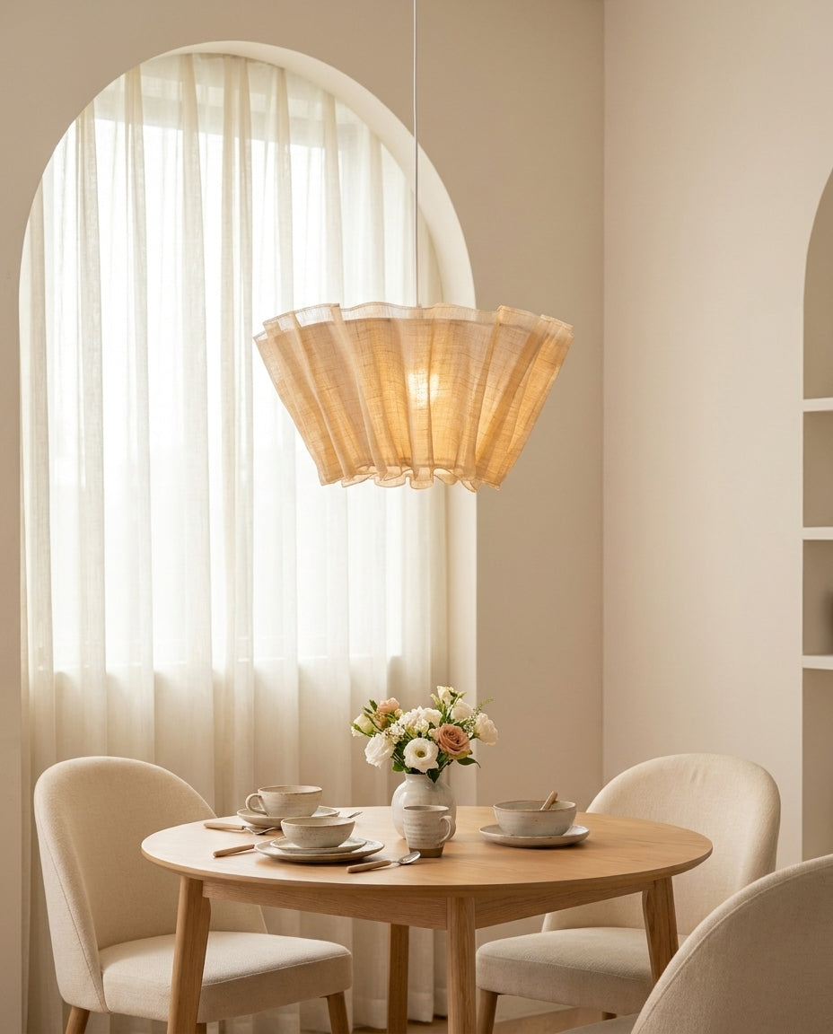 Iron & Glass craftsmanship detail on Scallora Curated Iron & Glass Pendant Light