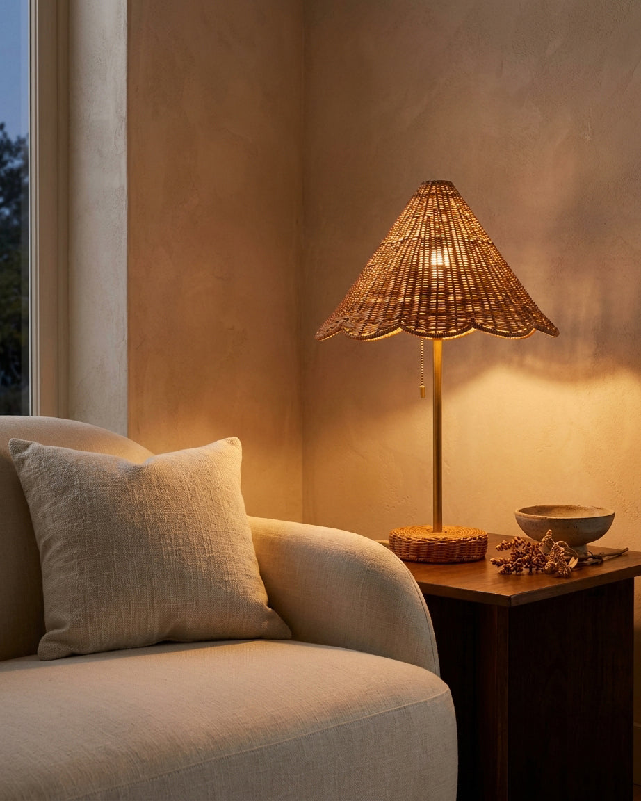 Scalora Curated Solid Brass Table Lamp – full fixture elevation view