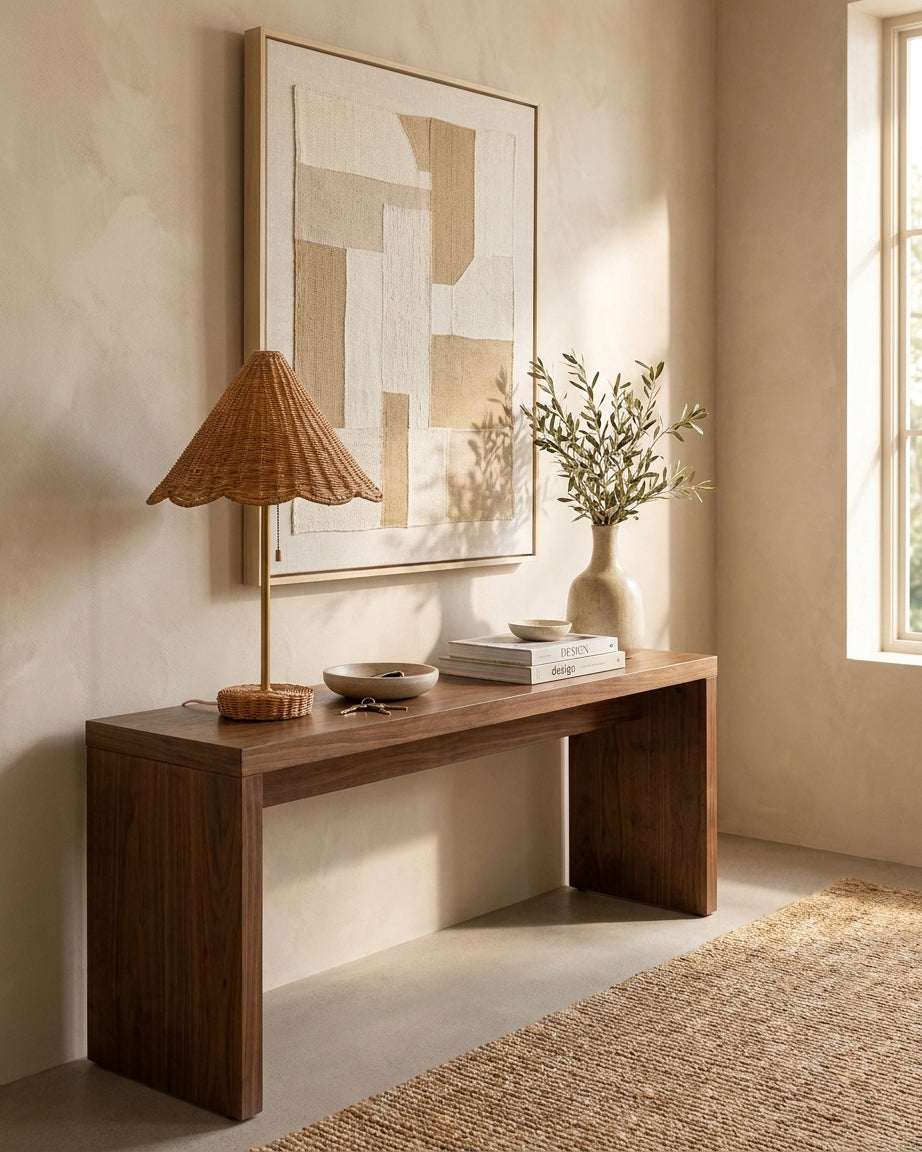 Scalora Curated Solid Brass Table Lamp – unlit natural material contrast