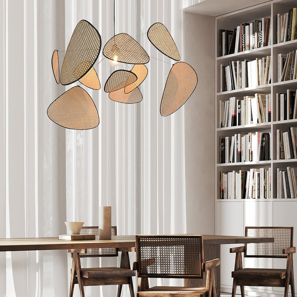 Screen Cannage Curated Woven Rattan Chandelier