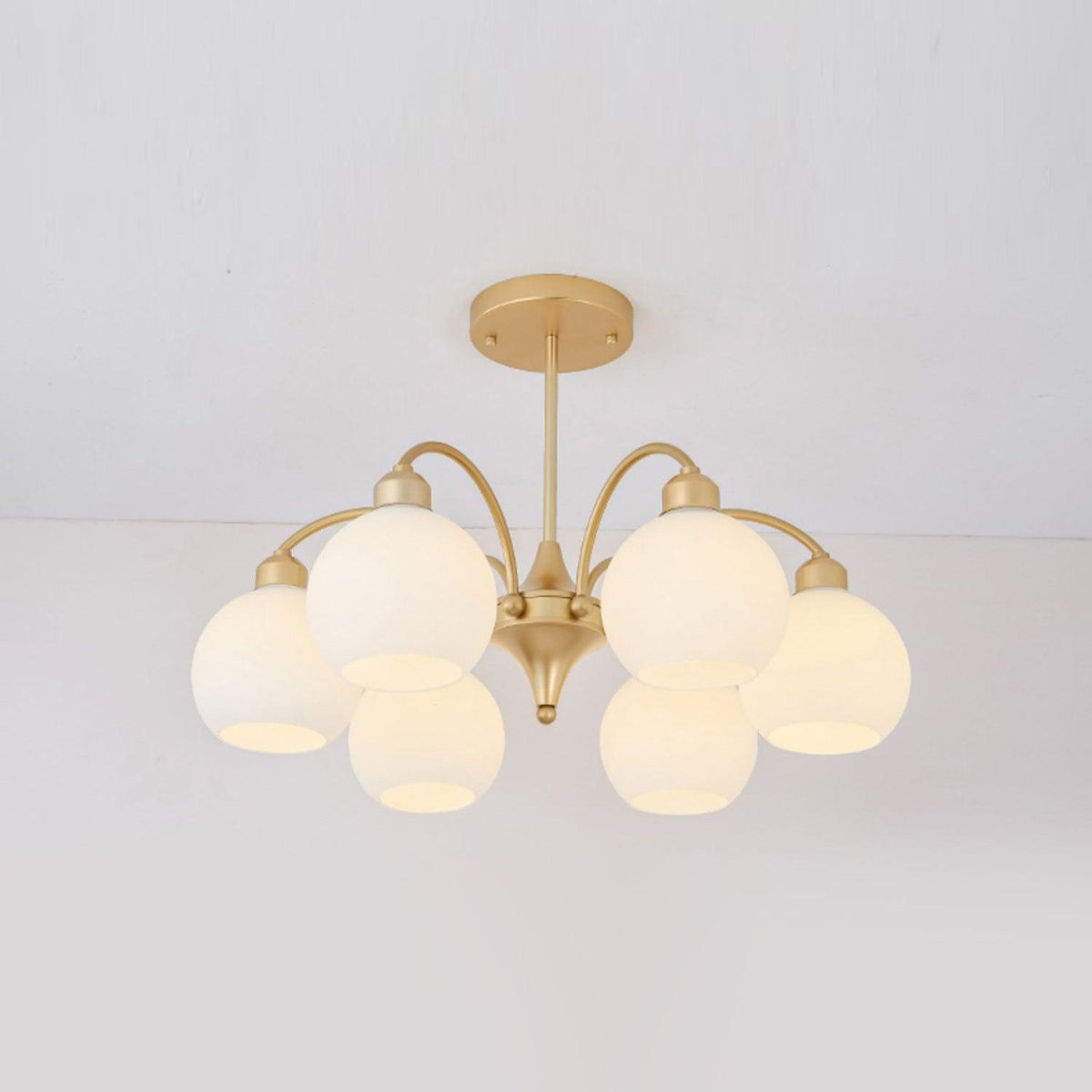 Sculptural Glass Curated Mouth-Blown Frosted Gla – 6 heads ∅ 27.6 x H 7.9  Dia 70cm x H 20c finish configuration
