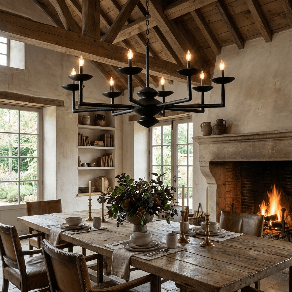 Sculptural Plaster Candelabra Curated Iron & Gla – dimensional scale reference