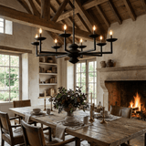 Sculptural Plaster Candelabra Curated Iron & Gla – dimensional scale reference