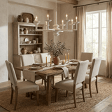 Sculptural Plaster Candelabra Curated Iron & Gla installed in residential dining space