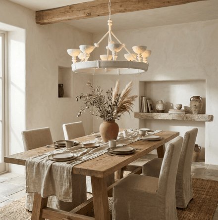 Sculptural Plaster Chandelier