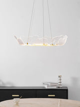 Sea Curated Iron & Glass Chandelier – unlit natural material contrast