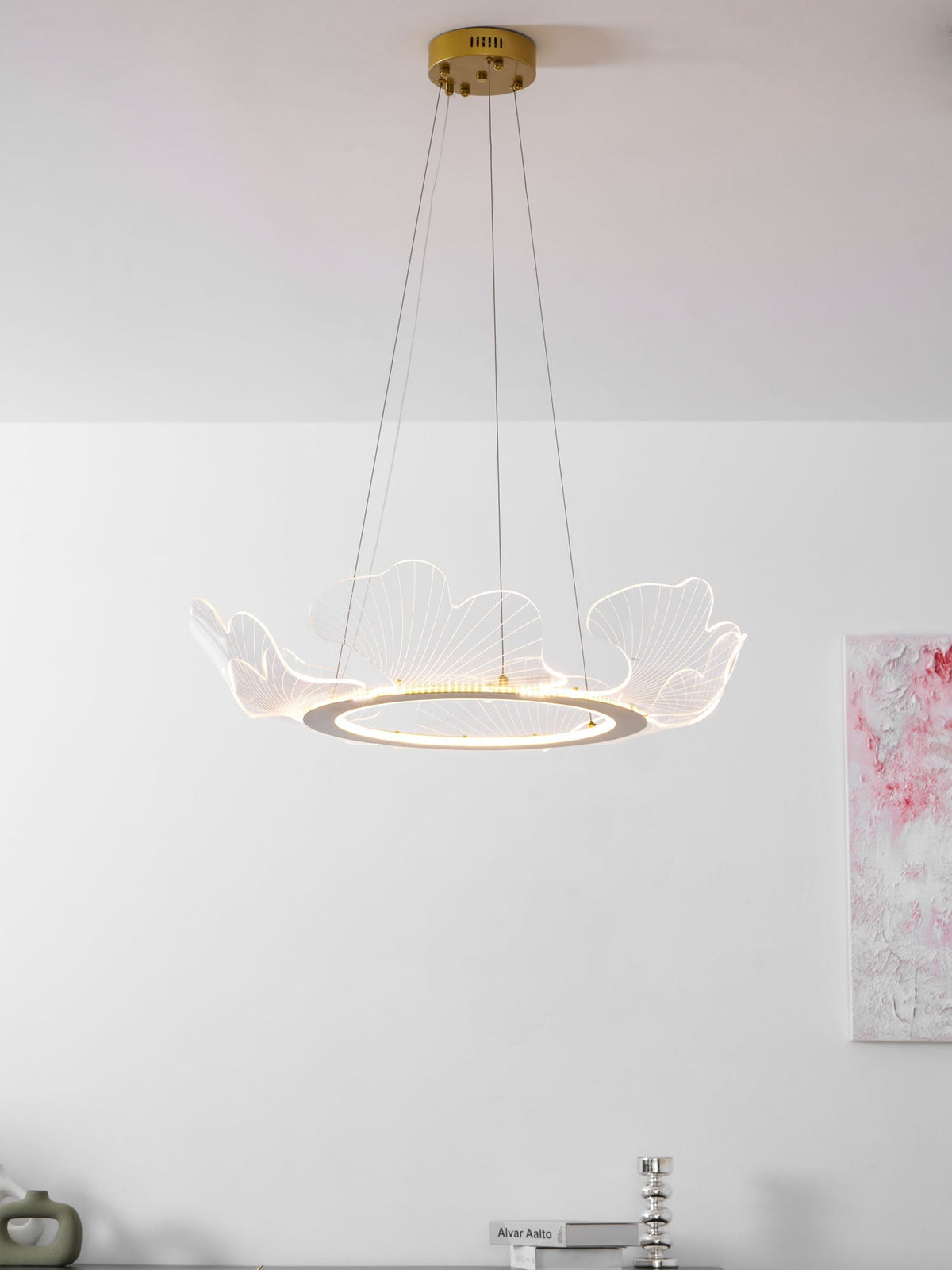 Sea Curated Iron & Glass Chandelier – side angled contour profile