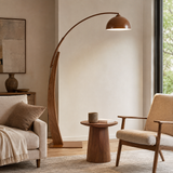 Selmont Floor Curated Solid Hardwood Floor Lamp – handcrafted surface texture