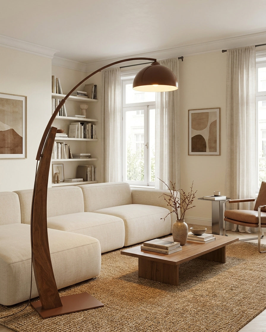 Selmont Floor Curated Solid Hardwood Floor Lamp – macro detail view