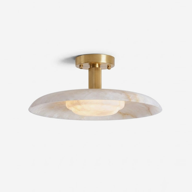 Selmora Alabaster Curated Alabaster Flush Mount – Alabaster Flush Mount Ceiling Light