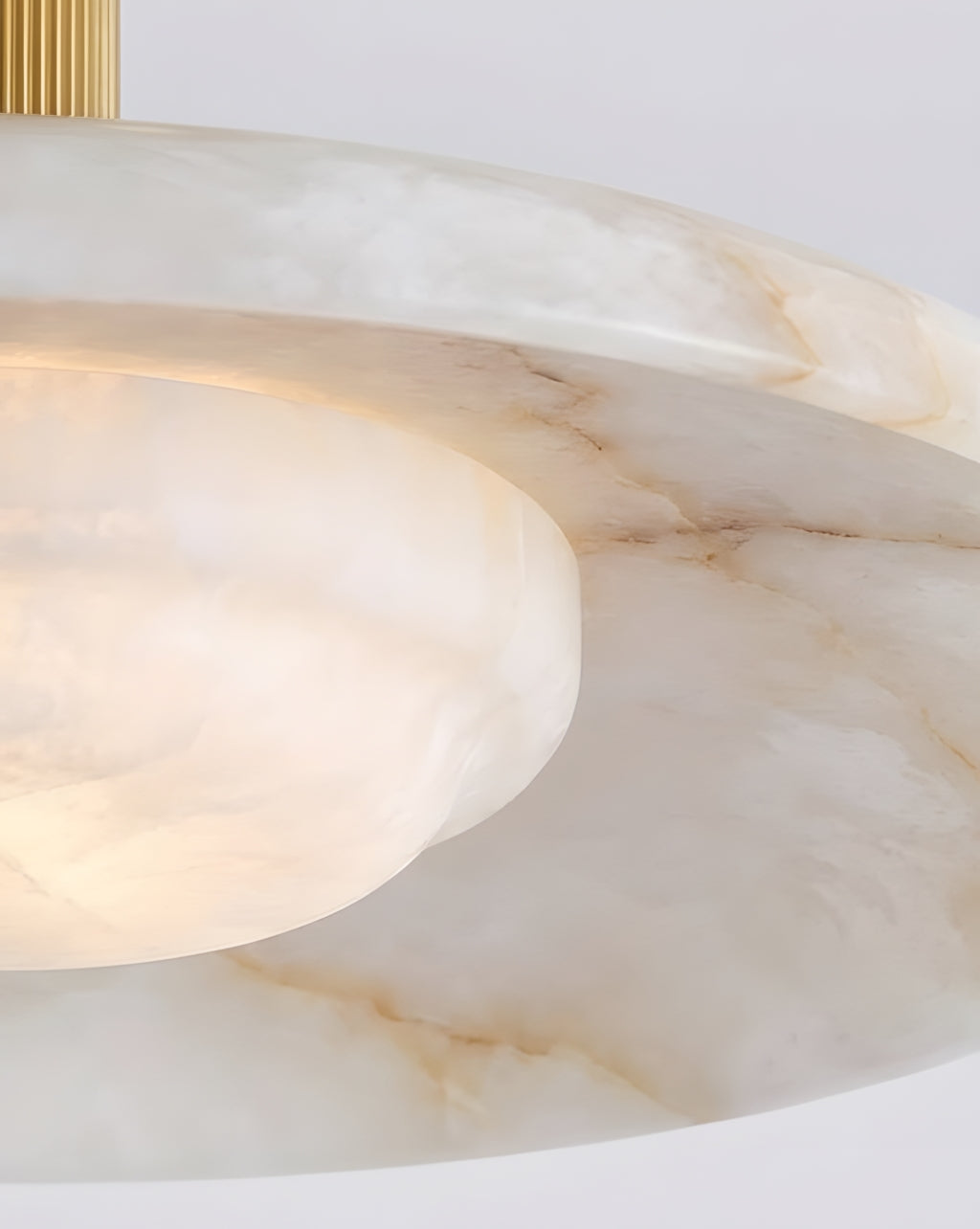 Selmora Alabaster Curated Alabaster Flush Mount – full fixture elevation view