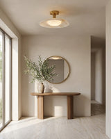 Alabaster craftsmanship detail on Selmora Alabaster Curated Alabaster Flush Mount