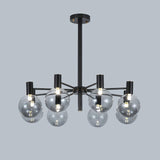 Selva Black Curated Mouth-Blown Frosted Glass Ch – 8 Heads ∅ 26 x H 7.9  Dia 66cm x H 20cm finish configuration