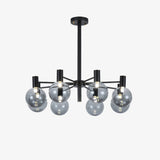 Selva Black Curated Mouth-Blown Frosted Glass Ch – spatial dining room perspective