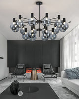 Selva Black Curated Mouth-Blown Frosted Glass Ch – architectural ceiling profile