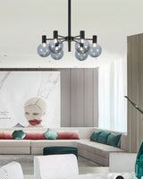 Mouth-Blown Frosted Glass craftsmanship detail on Selva Black Curated Mouth-Blown Frosted Glass Ch