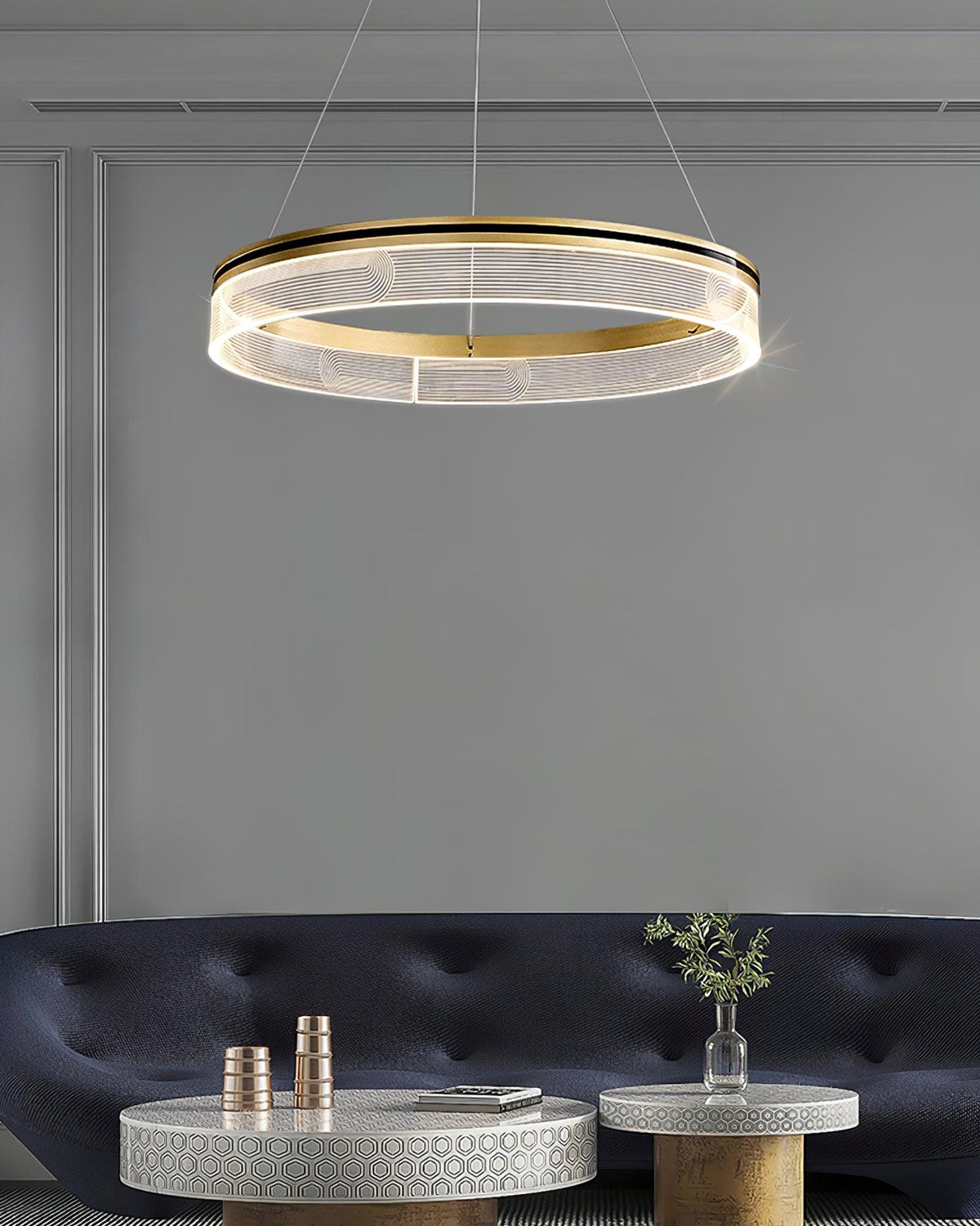Sendra Curated Solid Brass Chandelier – unlit natural material contrast