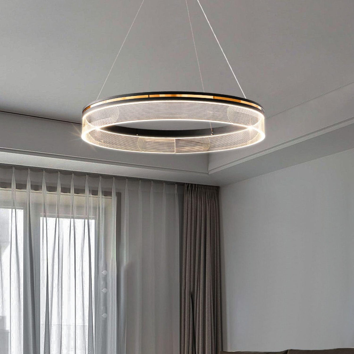 Sendra Curated Solid Brass Chandelier – side angled contour profile