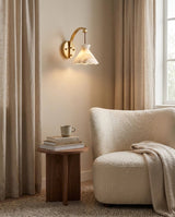 Serena Alabaster Curated Alabaster Wall Sconce – handcrafted surface texture