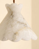 Serena Alabaster Curated Alabaster Wall Sconce – spatial dining room perspective