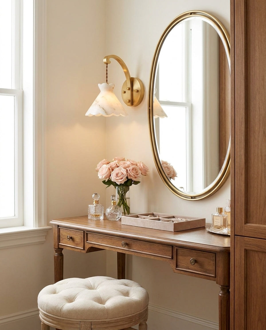Serena Alabaster Curated Alabaster Wall Sconce – architectural ceiling profile
